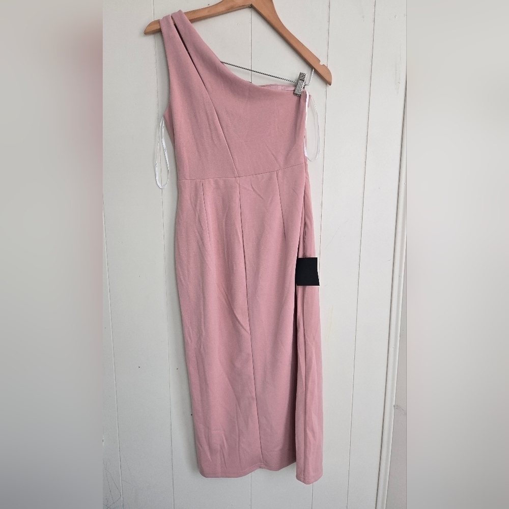 NWT Lulu's Pink One-Shoulder Midi Dress-Size S - Picture 9 of 9